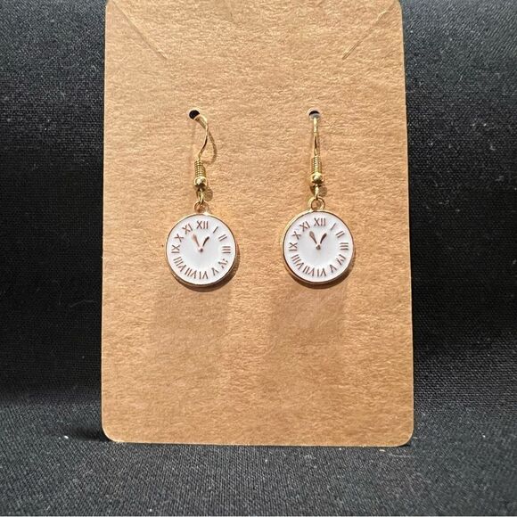 Clock Fishhook Earrings - Picture 1 of 1